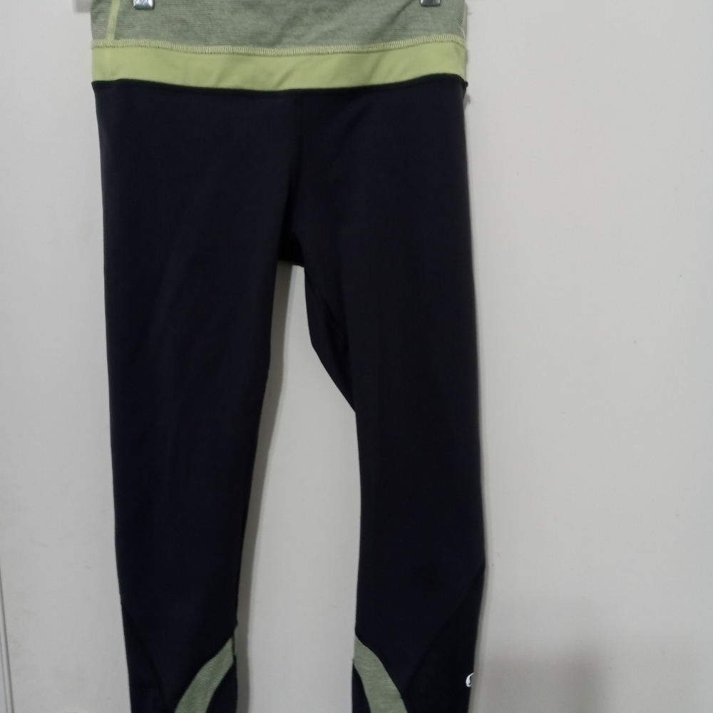 Lululemon Athletica Gray and yellow yoga Athletic pants